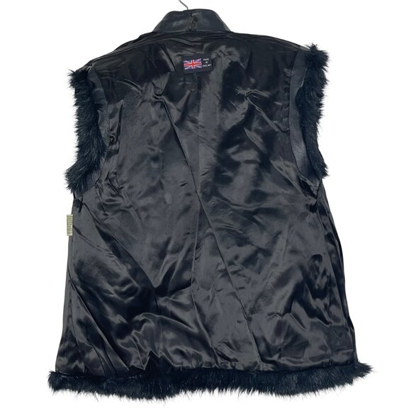 Adolph Schuman / Lilli Ann Women's Vest Faux Fur Leather Trimmed OS Funky Hippie - Picture 7 of 16